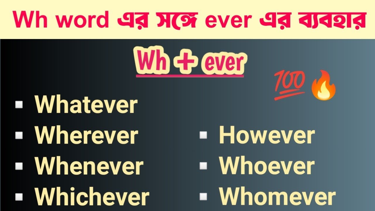 WH family | Use of WH Words Ending with Ever | How to Use WH Words