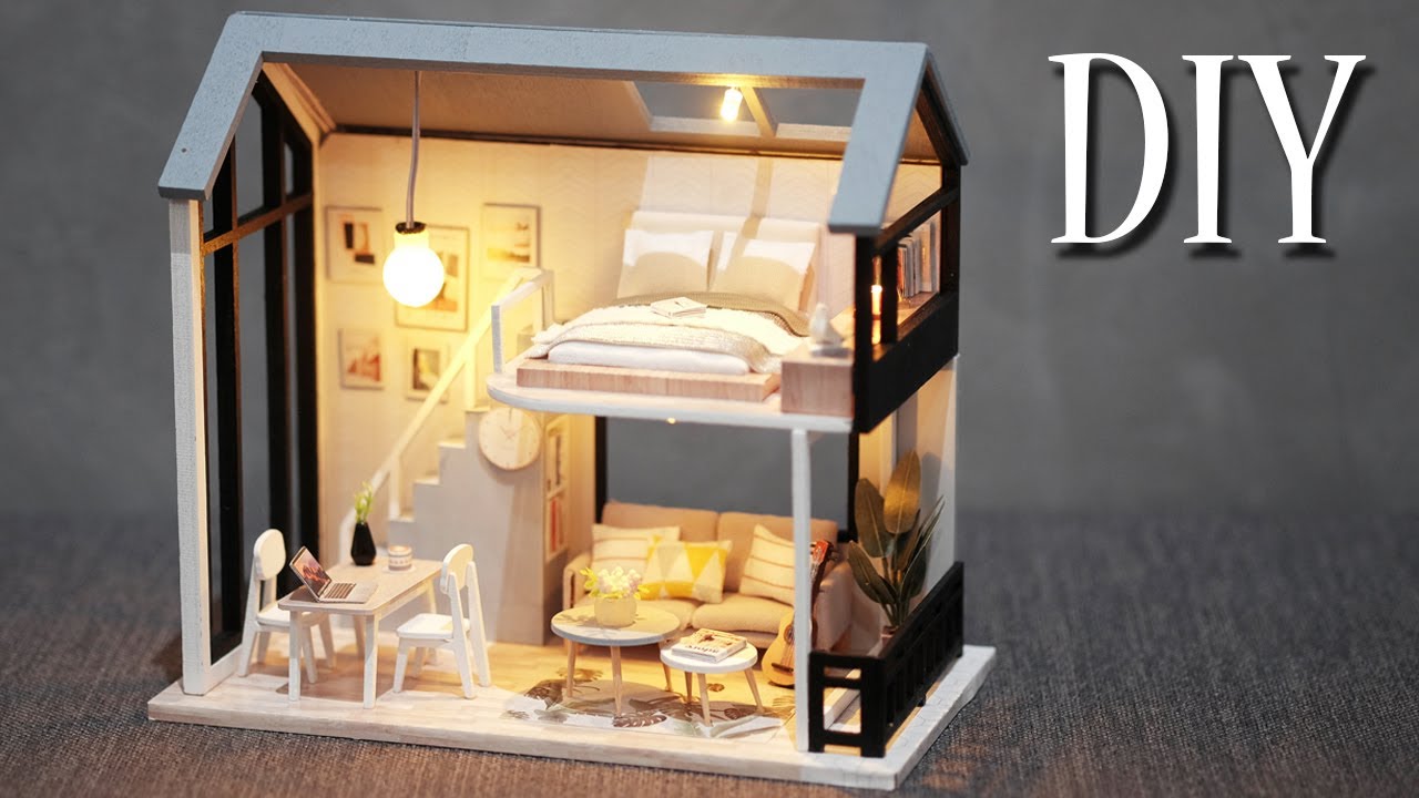 DIY Miniature Dollhouse Kit || Meet Happiness - Loft Apartment - Relaxing Satisfying Video​