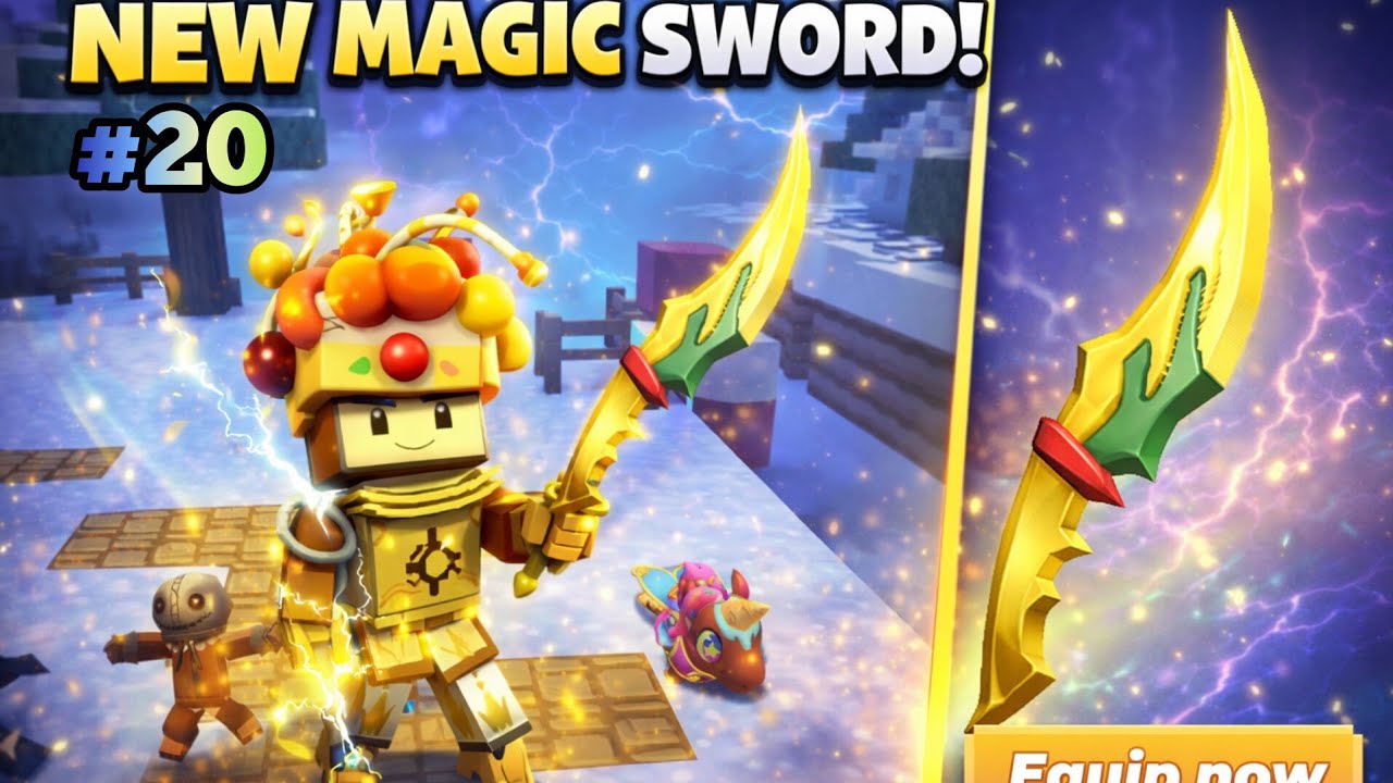 Buying new golden sword in bedwars #blockman 