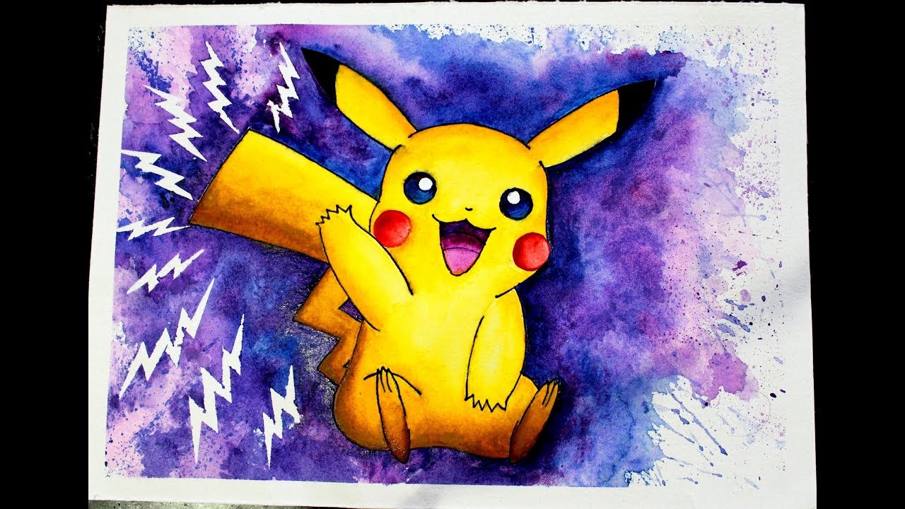 PIKACHU WATERCOLOR PAINTING