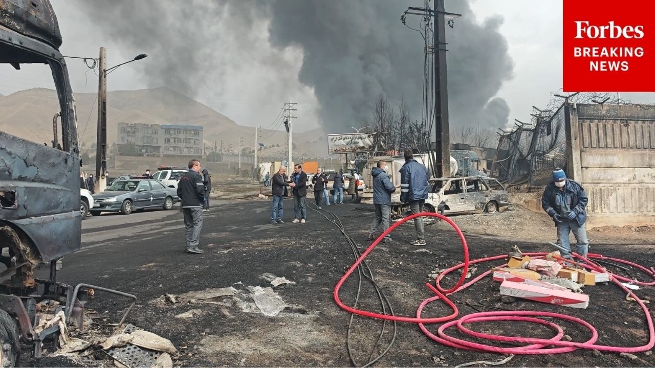 Iranian Oil Facility Hit And Destroyed During Missile Fire, Setting Depot Ablaze