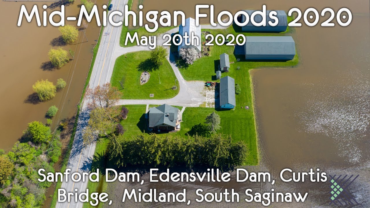 Mid-Michigan Floods: Sanford Dam, Edenville Dam, Wixom Lake Empty, Midland, Saginaw May 20th 2020