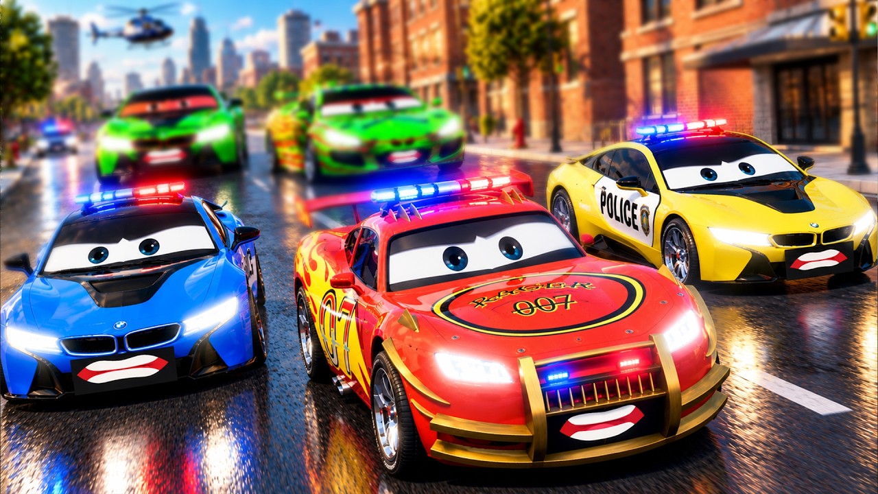 Lightning McQueen Police Car & Color Police Cars vs Zombie Cars 😱 | Ultimate City Rescue Mission