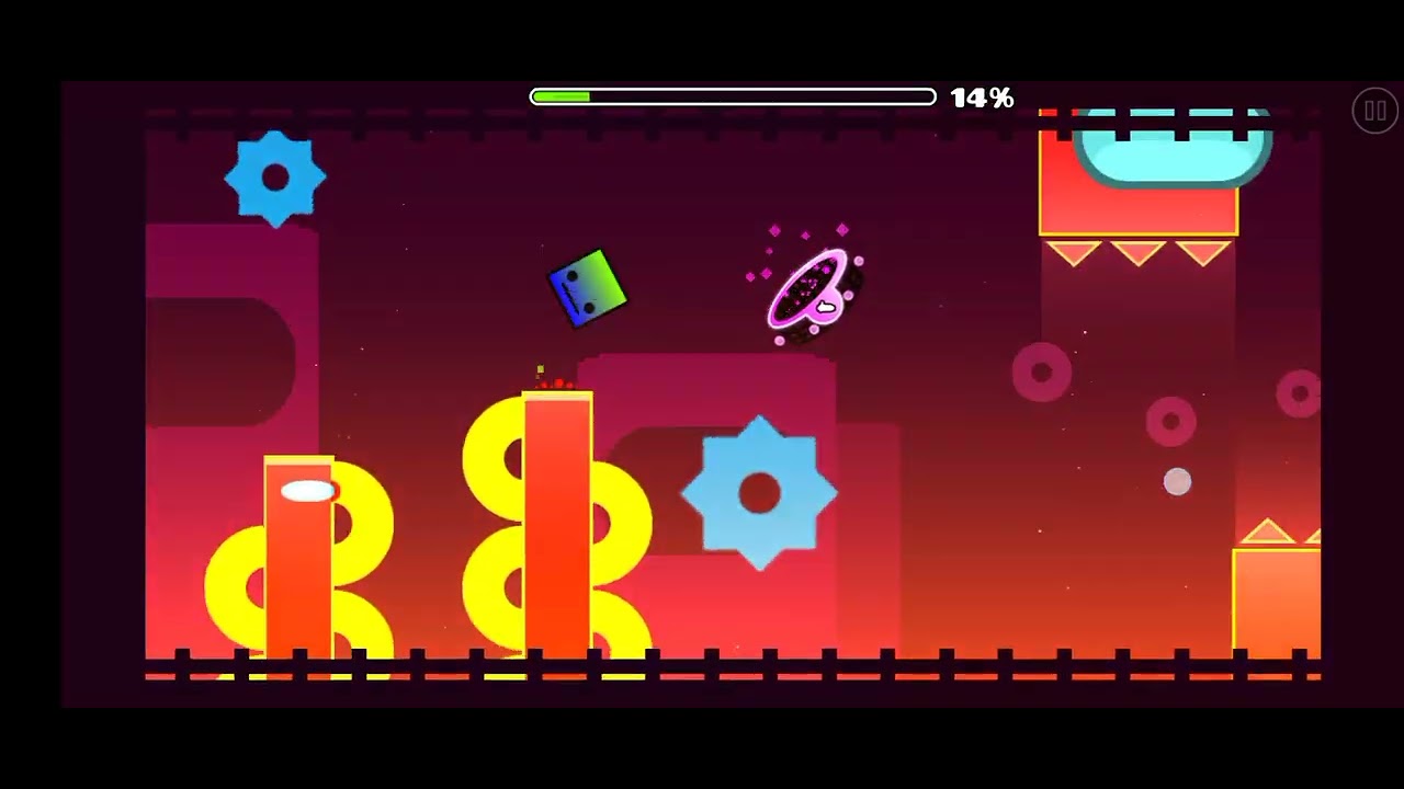 Playing Geometry Dash