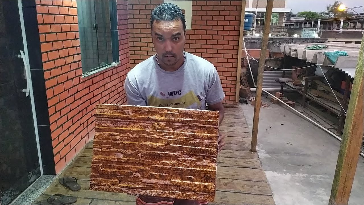 efeito madeira e efeito pedra em placa de gesso 3D - FORMA DE GESSO 3D   FORMAS  CASEIRA- dya