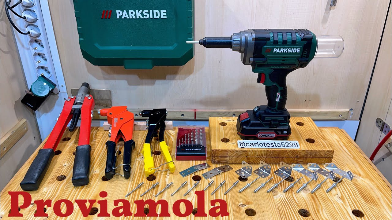 Parkside rivettatrice ricaricabile 20 V recensione e tutorial  Cordless Riveter Review and Tutorial