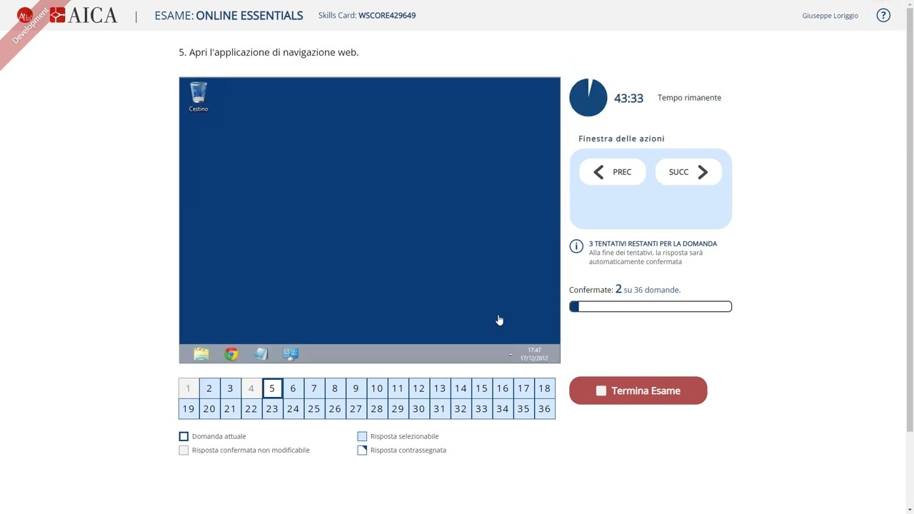 AICA Tutorial ATLAS Certificazione Internazionale Alfabetizzazione Digitale ICDL Corso esami ONLINE