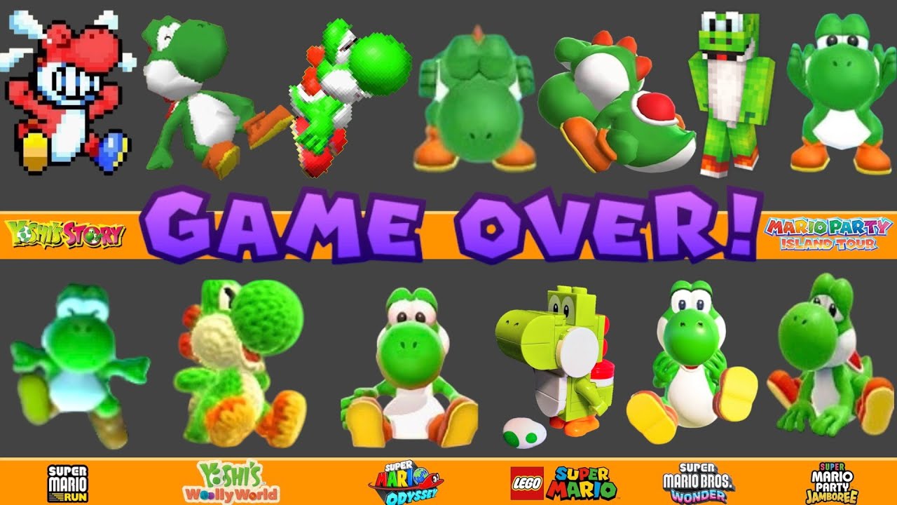 Every Yoshi Death Animation and Game Over Screen in Nintendo Games, LEGO and Minecraft (1993-2024)