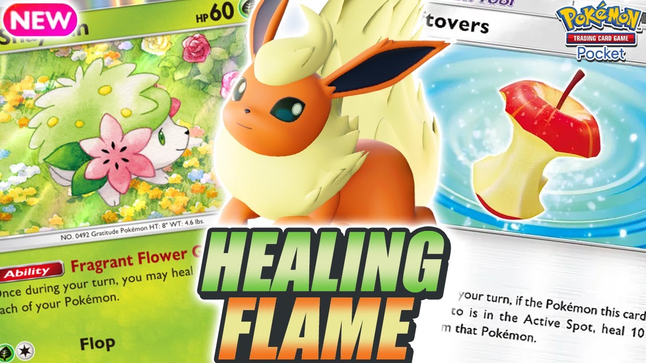 MASSIVE HEALING & DAMAGE ! New FLAREON EX Deck is ON FIRE ! - Pokemon TCG Pocket Eevee Grove