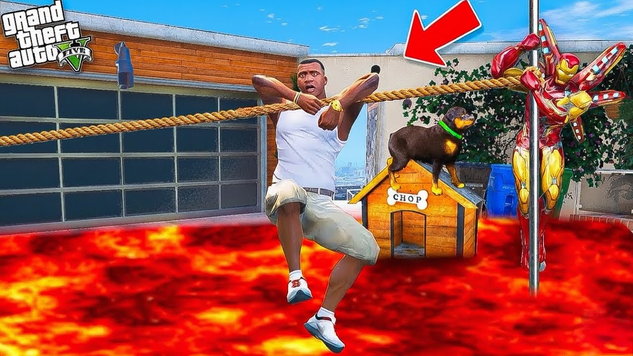 Franklin & Shin Chan Hanging on Extreme Valcano Lava Tsunami Challenge in Gta 5 in Telugu