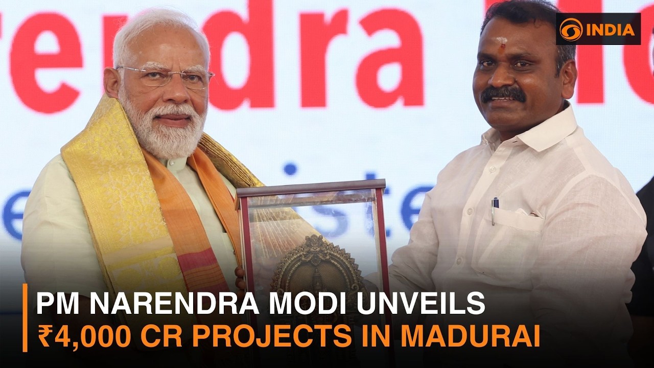 PM Modi Unveils ₹4,000 Cr Projects in Madurai | DD India NewsHour | 9 PM IST