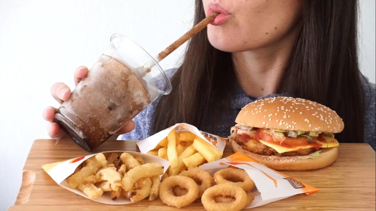 ASMR Eating Sounds: Hungry Jacks [Burger King] Vegan Meal (Whispered)