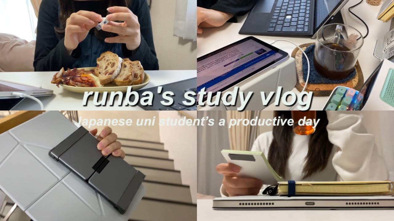 eng) study vlog👩🏻‍💻｜課題だらけだけど楽しくて充実してる😽｜バックの中身紹介👜（ft. iClever）