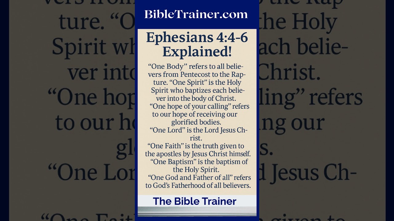 Ephesians 4:4-6 Explained by Dr. Timmy Tezeno | The Bible Trainer 