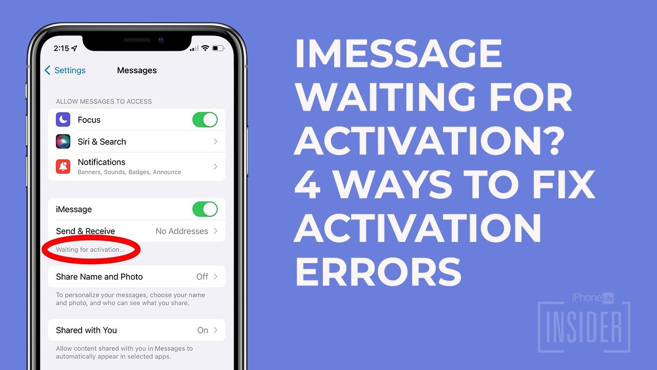 Ожидание активации iMessage? 4 способа исправить ошибки активации iMessage (обновление iOS 16)
