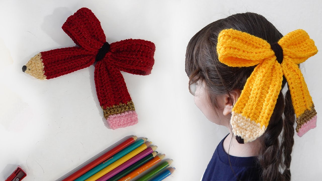 🎀 MOÑO DE LAPICERA ✏️✏️ tejido a crochet MOÑO VIRAL