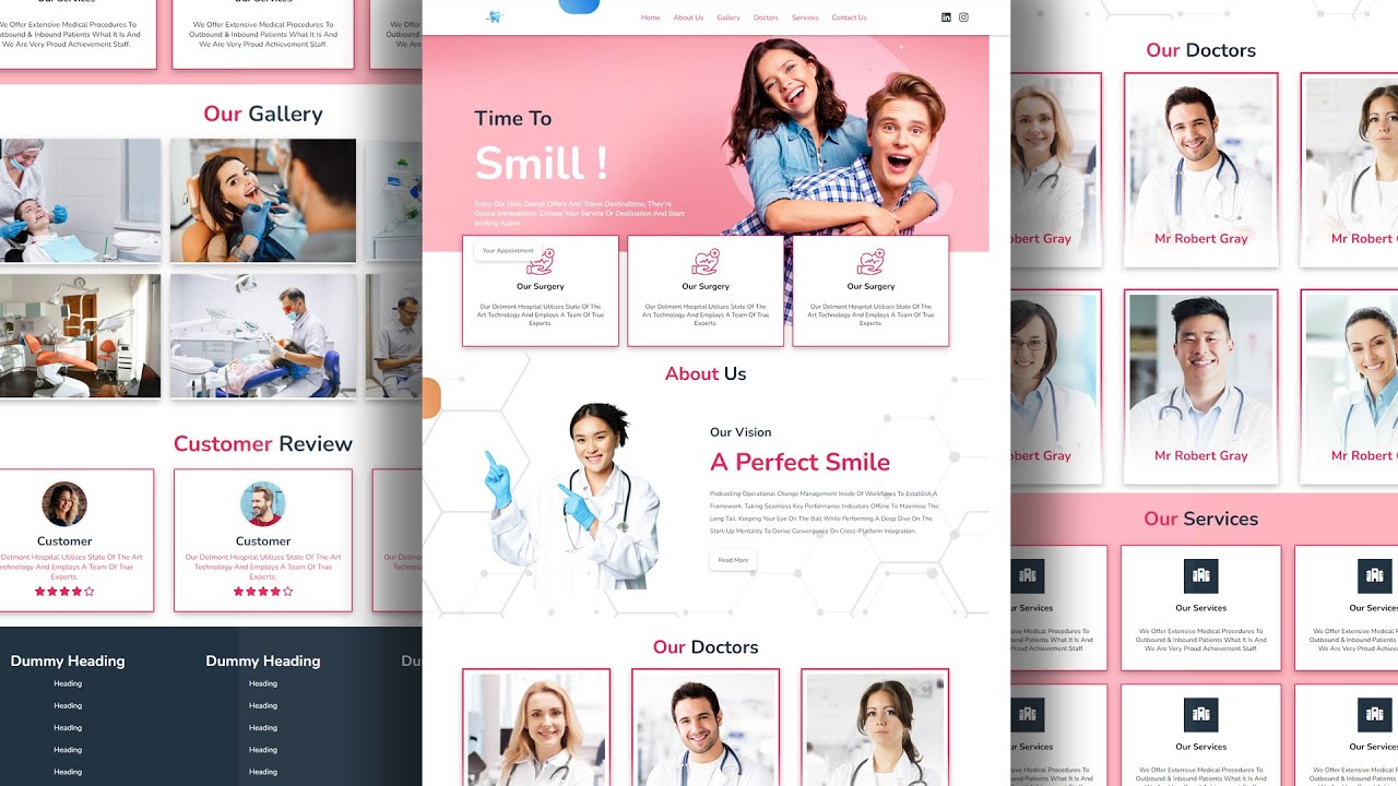 Create Dentist website with html and CSS | Part 1