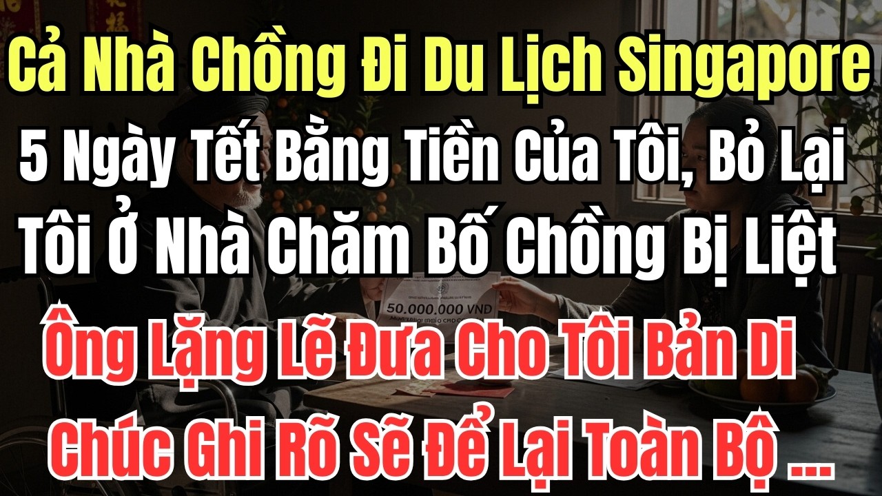 Cả Nhà Chồng Đi Du Lịch Singapore 5 Ngày Tết Bằng Tiền Của Tôi, Bỏ Lại Tôi Ở Nhà Chăm Bố Chồng