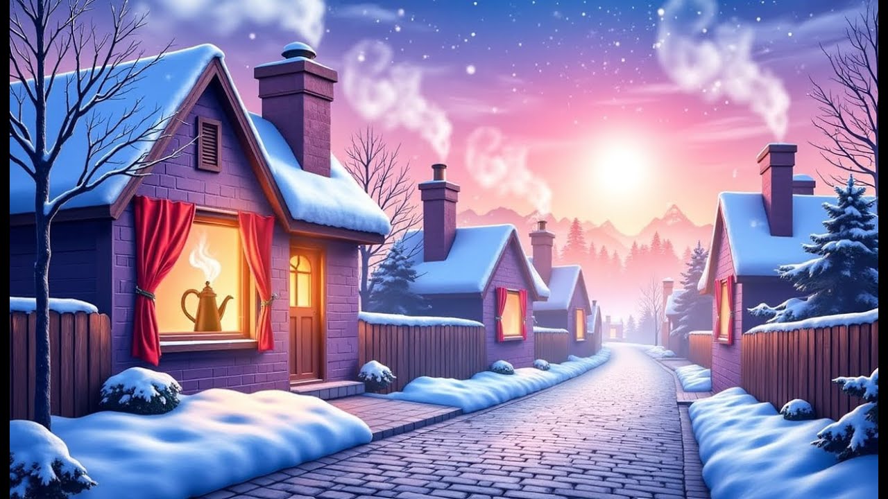“Morning Routine in a Snowy Countryside City”