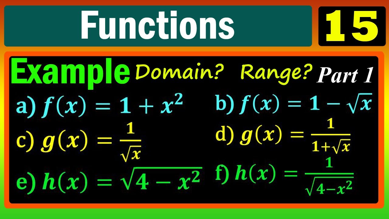Functions | Lecture 15 | Examples: find the domain and range of the functions part 1 | በአማርኛ