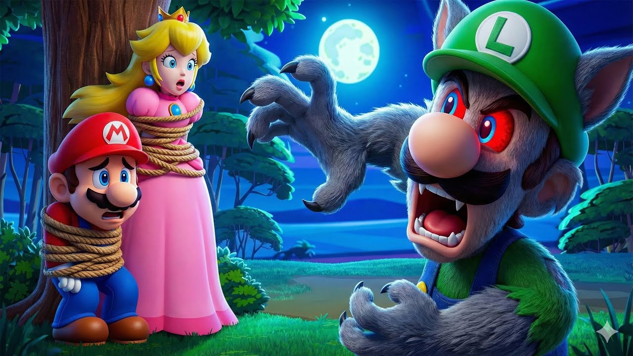 ¡Luigi se convierte en un lobo! La noche de pesadilla de Mario | Súper Mario Bros La Película