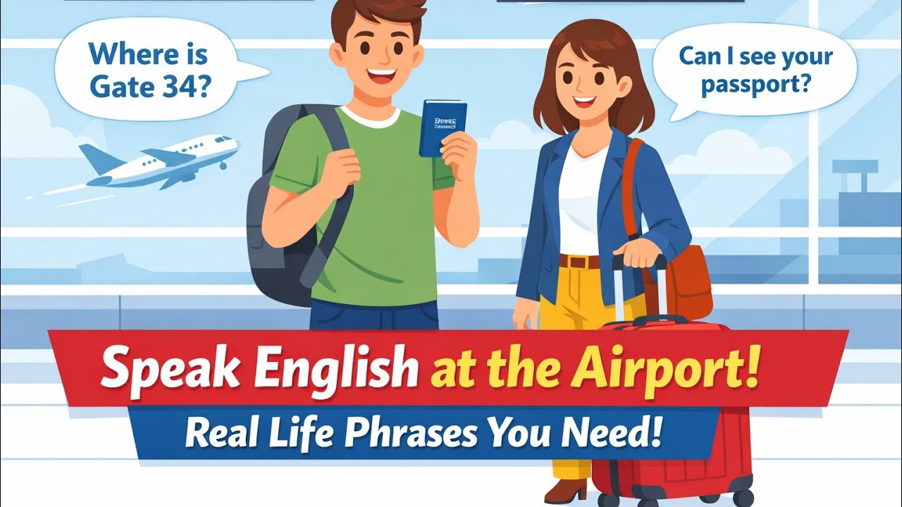 English in Daily Life | Speaking at the Airport ✈️ | Real English Conversation for Beginners
