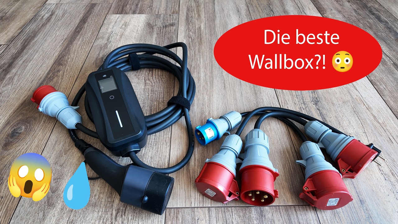 d&eacute; Mobile Wallbox/Ladestation 11kW CEE | mit mehreren Adaptern⚡ Schnellladen zuhause & unterwegs