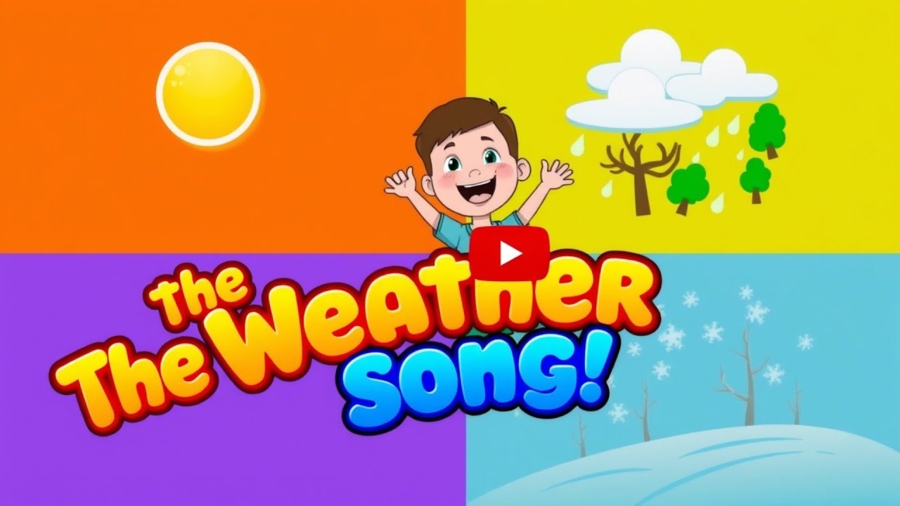 The Weather Song ☀️🌧️🍃❄️  Fun Kids Song  Learning Weather for Children