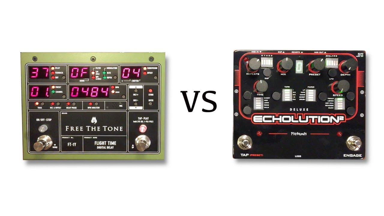 Free the Tone Flight Time vs Pigtronix Deluxe Echolution 2