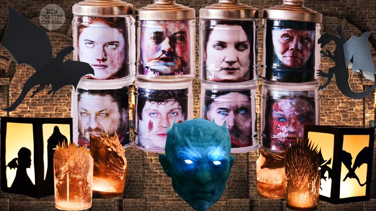 FREE printables 4 Cheap Easy Game of Thrones DIY Party Craft Decorations: Head in a jar, lanterns