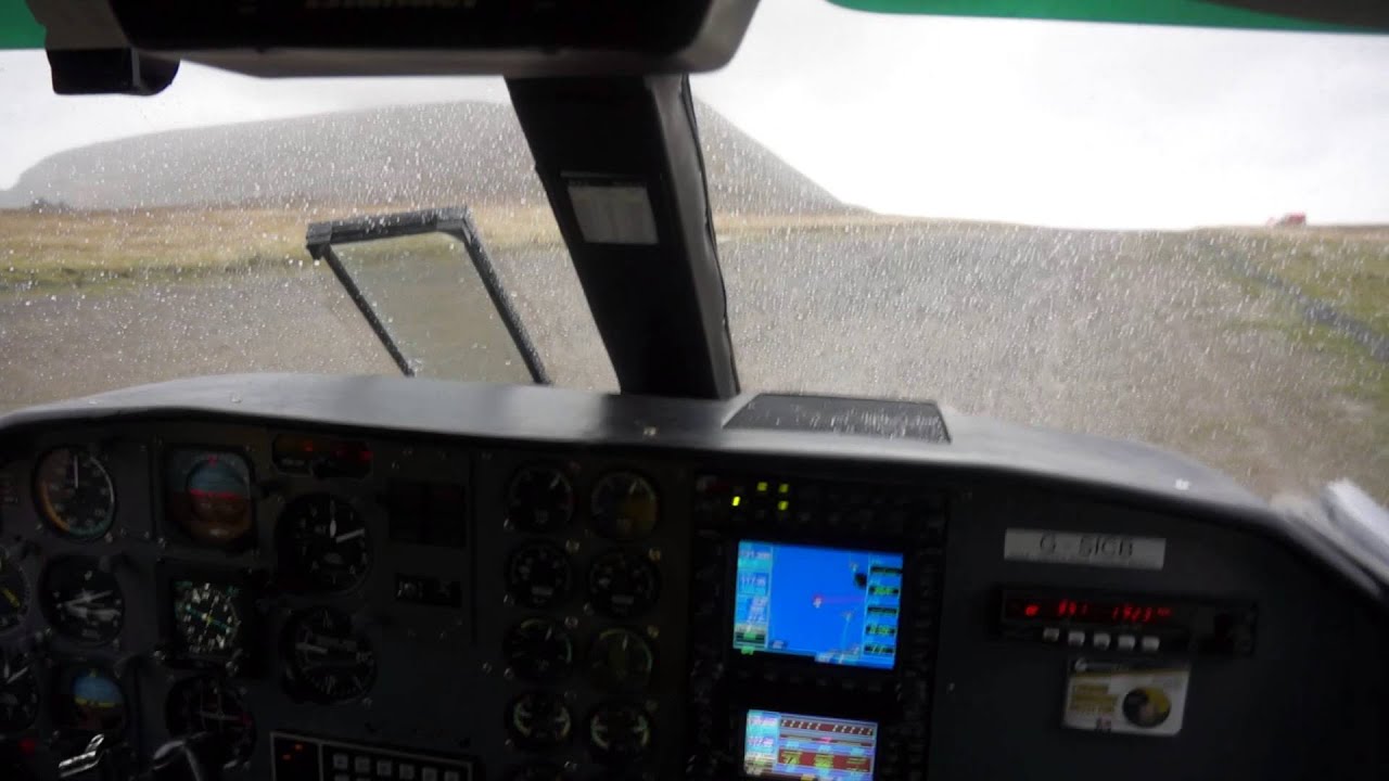 Landing at Foula Island gravel airstrip, Shetland: Rain, Crosswind, Fog everything a pilot asks for.