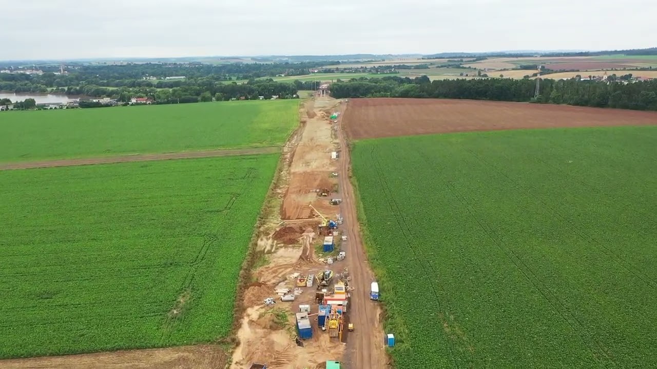 Obchvat Jaroměře z dronu srpen 2023