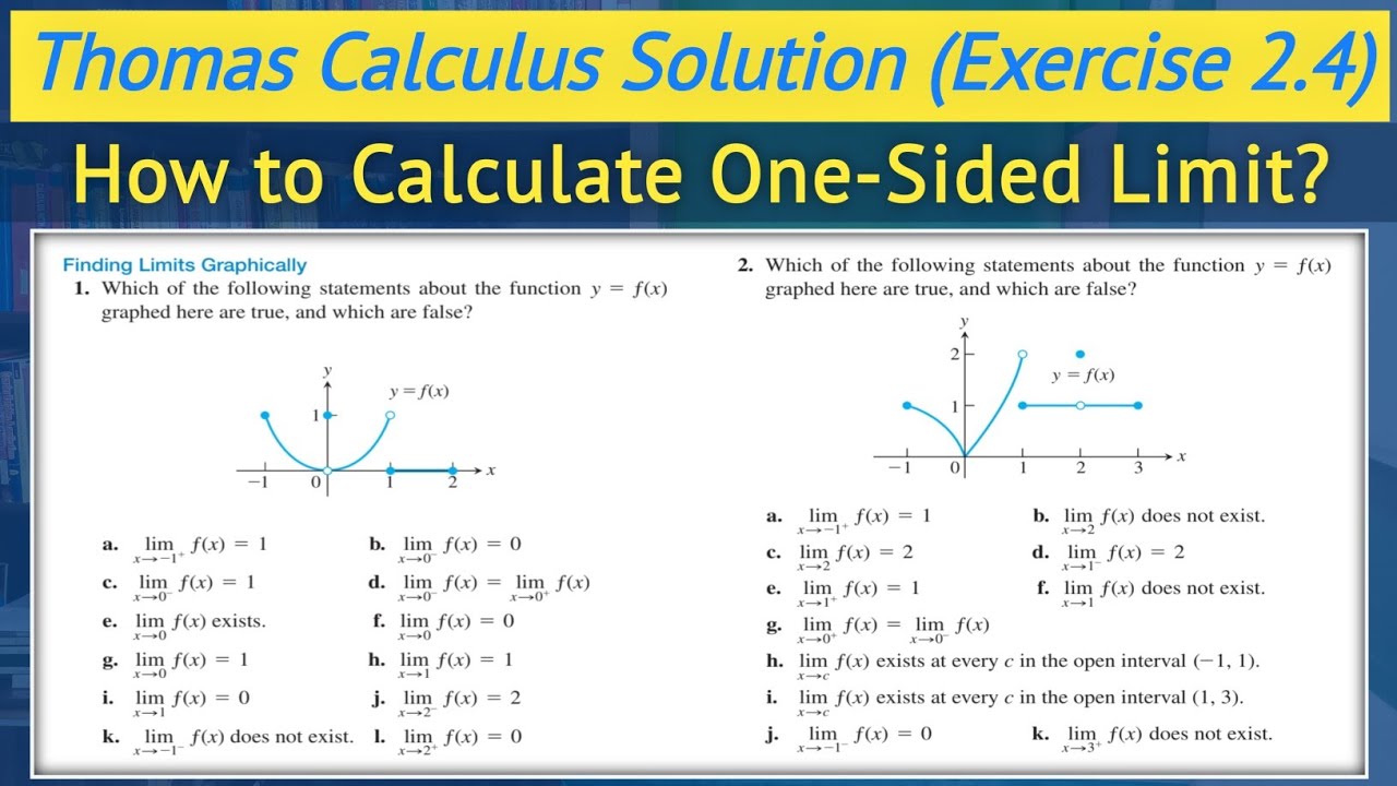 Thomas calculus solution exercise 2.4 Q1 and Q2 | One sided limit of function urdu || Lec 28