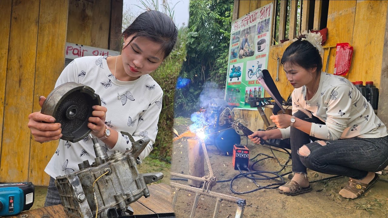 The talented 21-year-old girl repaired and restored it.The Honda GX 200 engine is fantastic.