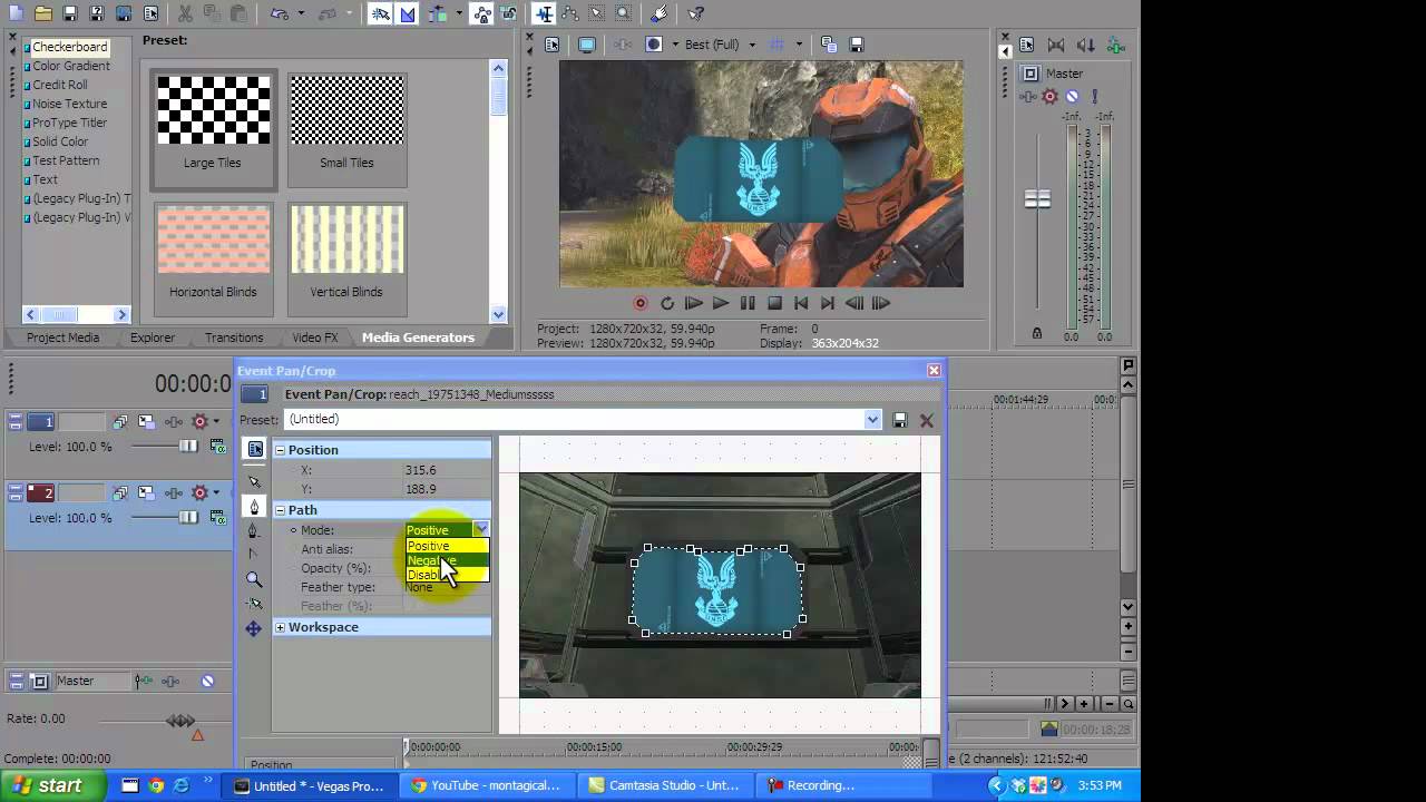 Sony Vegas Tutorial |  How to mask out a TV  (Machinima Style) By  J3TTXZ