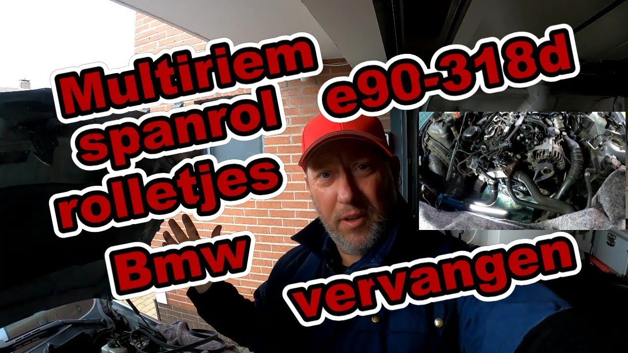 Bmw e90-318d-multiriem vervangen+spanrol+rolletjes!Zie hoe simpel!