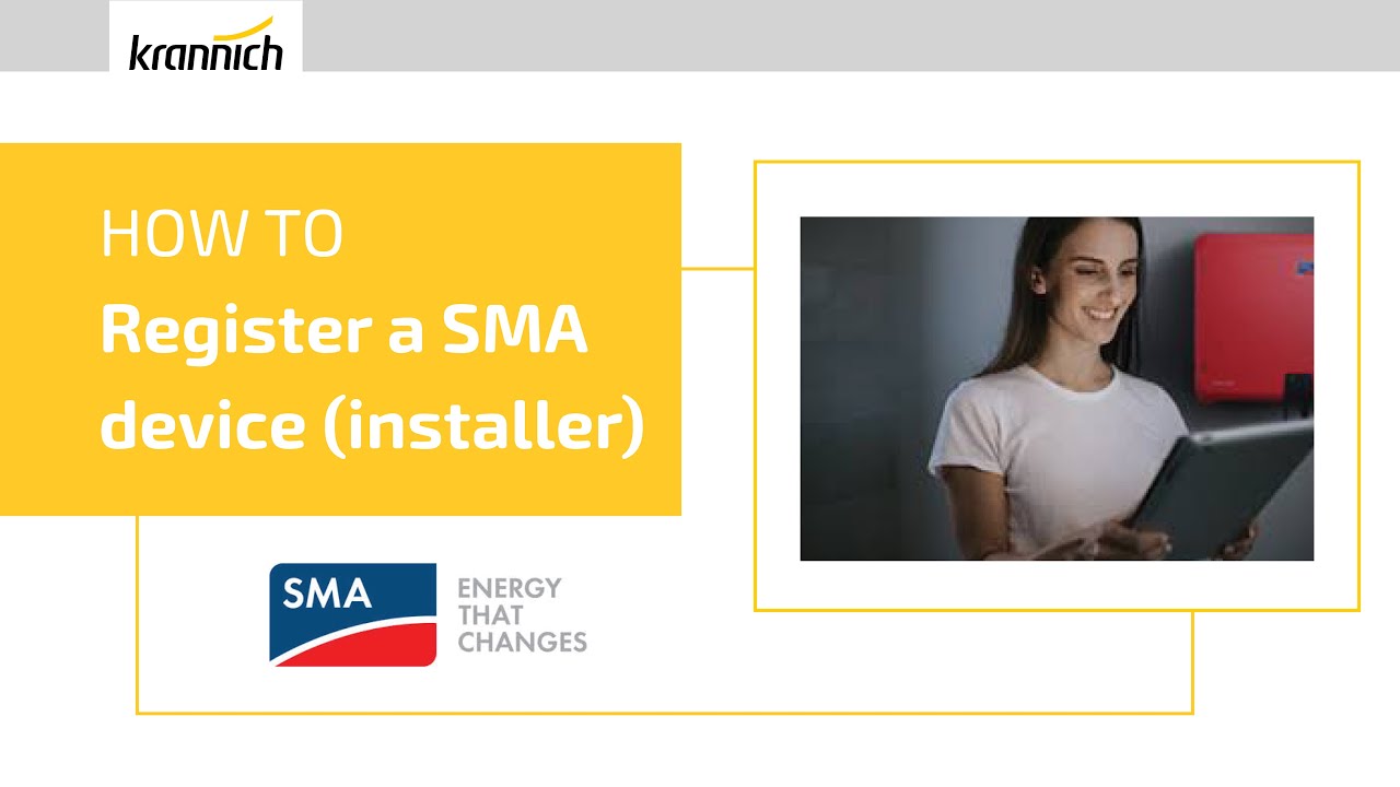 How to register a SMA device as a PV Installer