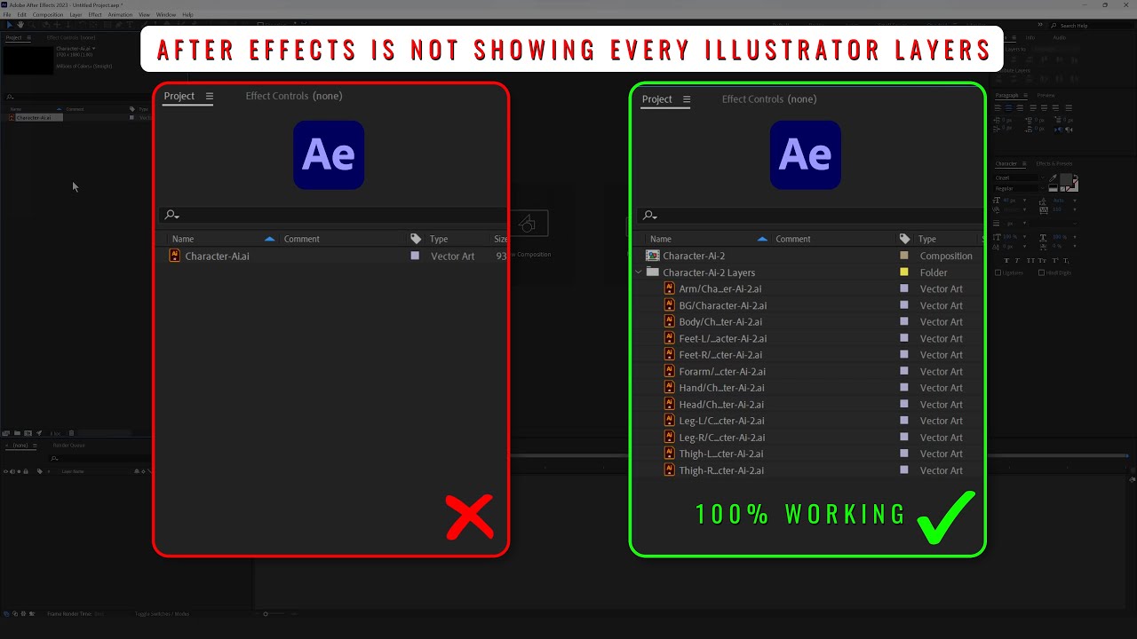 After Effects is not showing every Illustrator layers || VD Studio