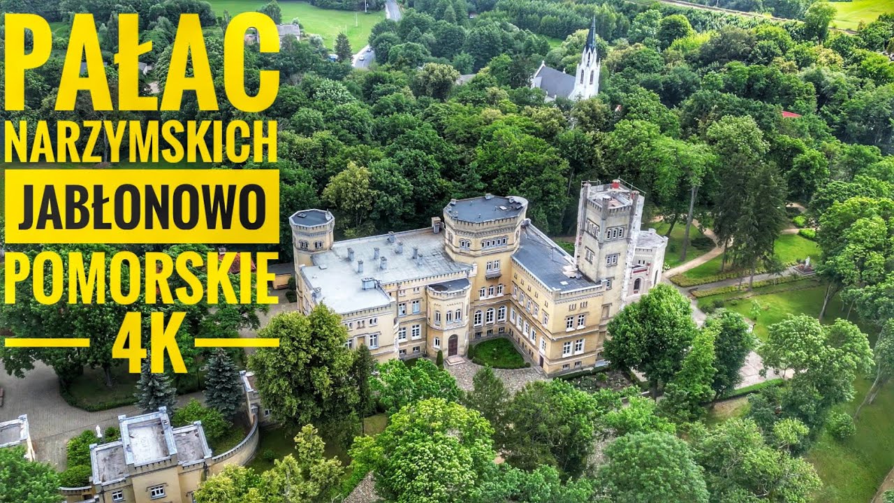 Pałac Narzymskich Jabłonowo Pomorskie z drona 4K