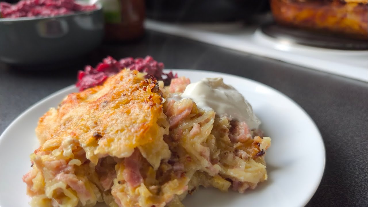 Картофельная бабка с ветчиной 🤤 идея обеда/ ужина 