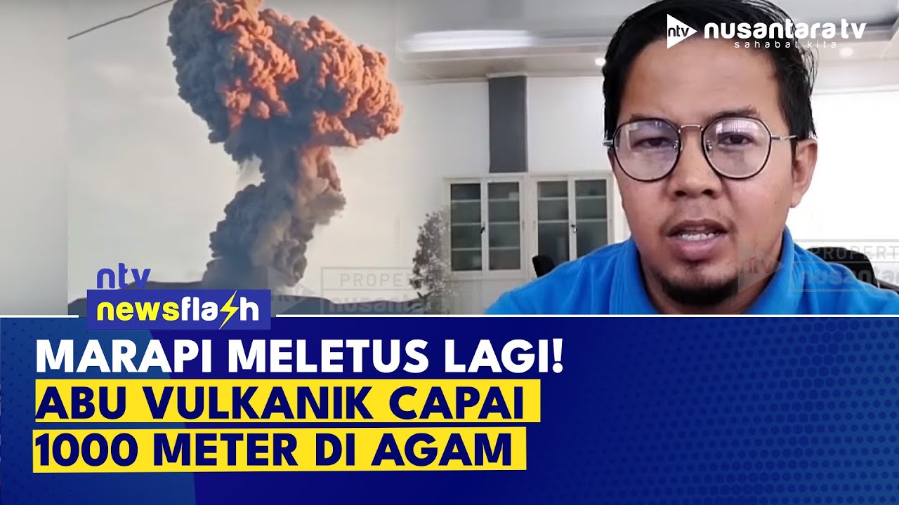 Terekam Kamera! Gunung Marapi Erupsi Lagi, Abu Tebal Mengepul Setinggi 1 KM di Sumbar | NEWSFLASH