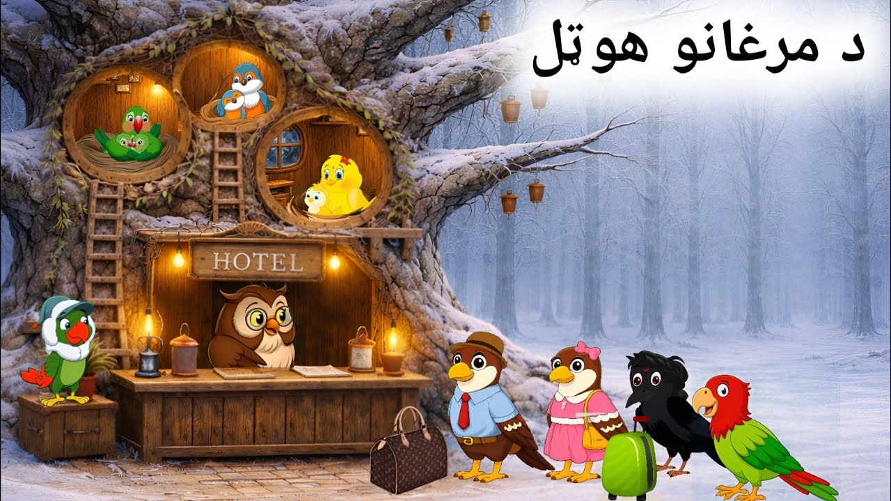 په واوره کې د مرغانو هوټل | Pashto Cartoon Story | Pashto Birds Cartoon 2026