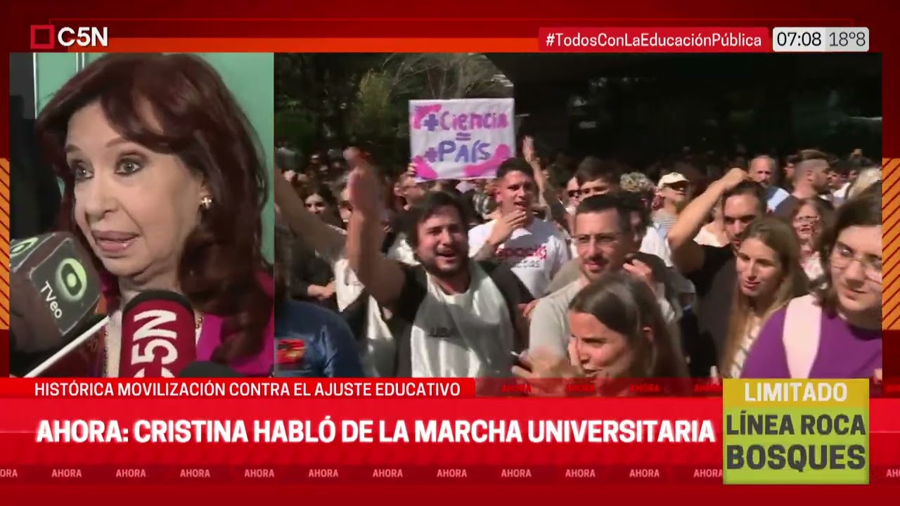 CRISTINA HABLÓ de la MARCHA UNIVERSITARIA: HISTÓRICA MOVILIZACIÓN contra el AJUSTE EDUCATIVO