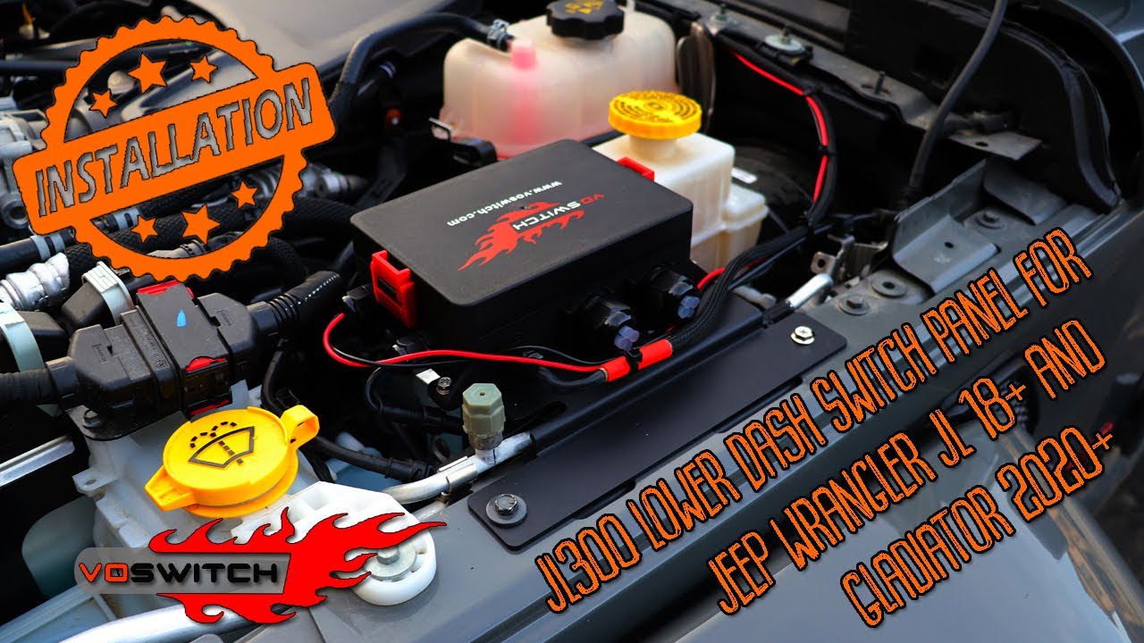 Voswitch JL300 Dash Switch Panel Install for Jeep Wrangler JL 2018+ Current and Gladiator 2020+