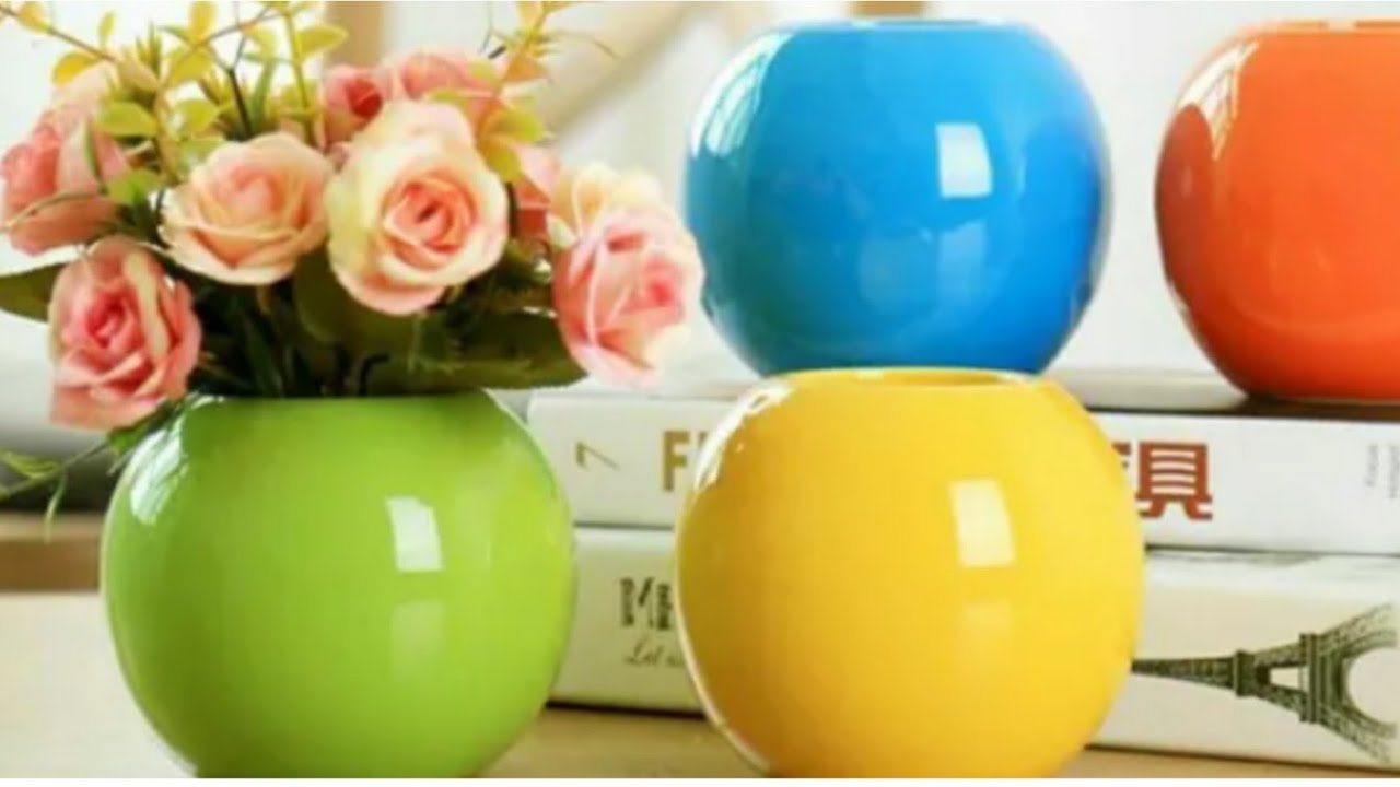 Fabrication Facile D'une Vase De Décoration Avec Du Ciment Platre /  DIY decorative pot with cement