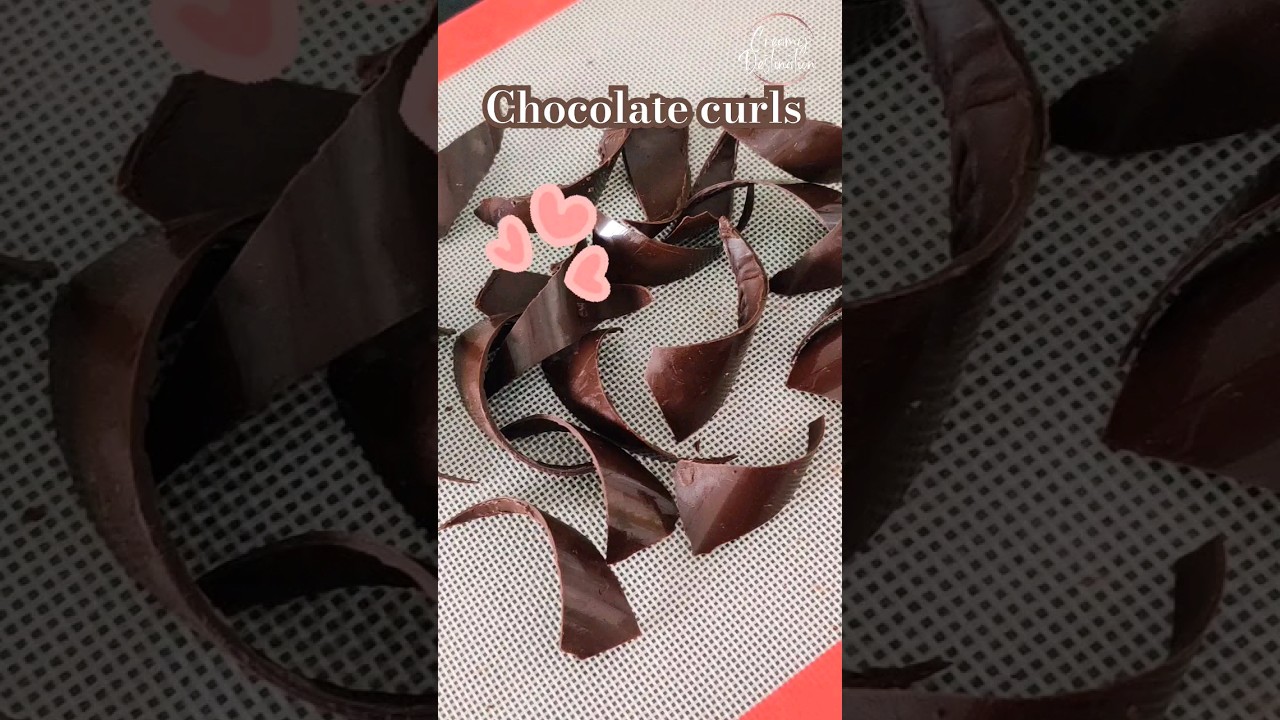 Chocolate curls🍫 for cakes🎂&hearts;️ #youtubeshorts #shortsfeed #cakedecorating