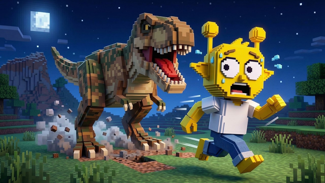 BABY SIMON vs T-REX in MINECRAFT! 😱 Terrifying Chase | Sprunki Cartoon