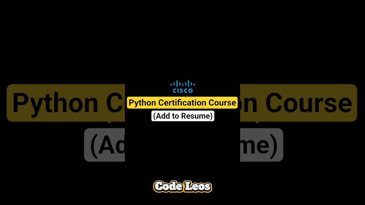 Free Cisco Python Certification 🚀 | Add to Your Resume & Boost Career 💻🔥 #shorts #python #skills