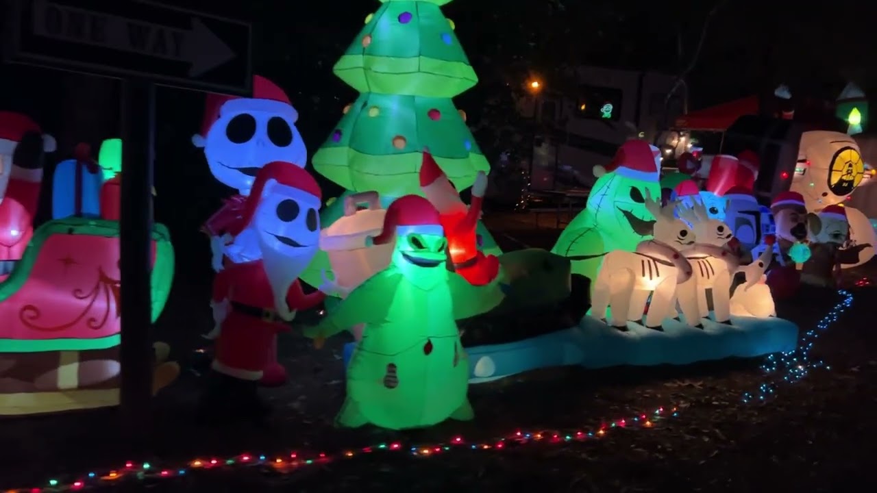 2025 Fort Wilderness Christmas Decorations golf cart. 