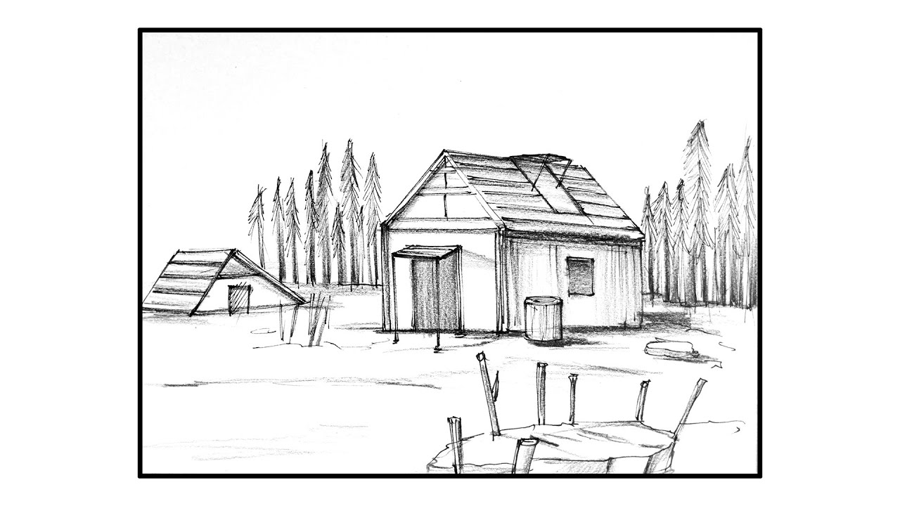 Easy Pencil Landscape Drawing - Step-by-Step Landscape Drawing